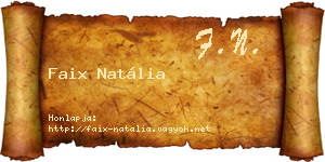Faix Natália névjegykártya